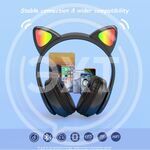 MOXOM Наушники CAT беспроводные LED BLACK (MX-WL58 Black) купить ОПТОМ в Донецке ДНР, ЛНР, Макеевке, Мариуполе, Горловке, Енакиево, Харцызске, Шахтерске, Луганске, Алчевске ЭлектроХозТорг 