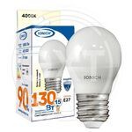 Лампа светодиодная IONICH "шар" 15вт ILED-SMD2835-G45-15-1350-230-4-E27 купить ОПТОМ в Донецке ДНР, ЛНР, Макеевке, Мариуполе, Горловке, Енакиево, Харцызске, Шахтерске, Луганске, Алчевске ЭлектроХозТорг 