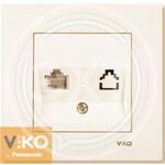 Розетка TF 1-ая крем ViKO Karre 90960113 купить ОПТОМ в Донецке ДНР, ЛНР, Макеевке, Мариуполе, Горловке, Енакиево, Харцызске, Шахтерске, Луганске, Алчевске ЭлектроХозТорг 