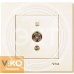 Розетка TV крем ViKO Karre 90960110 купить ОПТОМ в Донецке ДНР, ЛНР, Макеевке, Мариуполе, Горловке, Енакиево, Харцызске, Шахтерске, Луганске, Алчевске ЭлектроХозТорг 