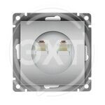 Розетка компьютерная двухместная "UNIVersal" серия "Афина" с/у, 1А, RJ45, серебро (еврослот) купить ОПТОМ в Донецке ДНР, ЛНР, Макеевке, Мариуполе, Горловке, Енакиево, Харцызске, Шахтерске, Луганске, Алчевске ЭлектроХозТорг 