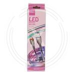 MOXOM Кабель зарядный LED 1.5м 3А microUSB (MX-CB181 S4) купить ОПТОМ в Донецке ДНР, ЛНР, Макеевке, Мариуполе, Горловке, Енакиево, Харцызске, Шахтерске, Луганске, Алчевске ЭлектроХозТорг 
