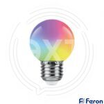 Лампа светодиодная LED 1вт Е27 RGB плавная смена цвета шар купить ОПТОМ в Донецке ДНР, ЛНР, Макеевке, Мариуполе, Горловке, Енакиево, Харцызске, Шахтерске, Луганске, Алчевске ЭлектроХозТорг 