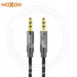 MOXOM Кабель Audio AUX 2м 3.5х3.5 в оплетке (MX-AX43) купить ОПТОМ в Донецке ДНР, ЛНР, Макеевке, Мариуполе, Горловке, Енакиево, Харцызске, Шахтерске, Луганске, Алчевске ЭлектроХозТорг 