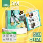 MOXOM Кабель HDMI 3м видеовыход Ultra HD 4K (MX-AX56) купить ОПТОМ в Донецке ДНР, ЛНР, Макеевке, Мариуполе, Горловке, Енакиево, Харцызске, Шахтерске, Луганске, Алчевске ЭлектроХозТорг 