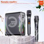 MOXOM Беспроводная колонка 80W караоке 2 микрофона (MX-SK90) купить ОПТОМ в Донецке ДНР, ЛНР, Макеевке, Мариуполе, Горловке, Енакиево, Харцызске, Шахтерске, Луганске, Алчевске ЭлектроХозТорг 