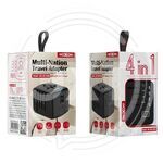 MOXOM Международный дорожный адаптер 4в1 2USB (MX-HC100M) купить ОПТОМ в Донецке ДНР, ЛНР, Макеевке, Мариуполе, Горловке, Енакиево, Харцызске, Шахтерске, Луганске, Алчевске ЭлектроХозТорг 