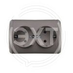 Розетка двухместная "UNIVersal" КЛИО IP44 с/з о/у 16А 220В серый купить ОПТОМ в Донецке ДНР, ЛНР, Макеевке, Мариуполе, Горловке, Енакиево, Харцызске, Шахтерске, Луганске, Алчевске ЭлектроХозТорг 