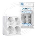 Разветвитель "DОМТОК" 4гн. прямоугольник с/з 250В 3500Вт белый (2661) купить ОПТОМ в Донецке ДНР, ЛНР, Макеевке, Мариуполе, Горловке, Енакиево, Харцызске, Шахтерске, Луганске, Алчевске ЭлектроХозТорг 