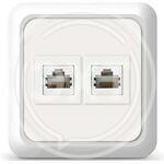 Розетка компьютерная двухместная "UNIVersal" серия "Олимп",о/у, 1А, RJ45, белая (еврослот) купить ОПТОМ в Донецке ДНР, ЛНР, Макеевке, Мариуполе, Горловке, Енакиево, Харцызске, Шахтерске, Луганске, Алчевске ЭлектроХозТорг 