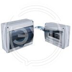 Щиток распределительный навесной на 10 модулей с дверцей серый IP66 (ЩРн-П-10) RUVinil купить ОПТОМ в Донецке ДНР, ЛНР, Макеевке, Мариуполе, Горловке, Енакиево, Харцызске, Шахтерске, Луганске, Алчевске ЭлектроХозТорг 