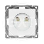 Розетка компьютерная двухместная "UNIVersal" серия "Афина" с/у, 1А, RJ45, белая (еврослот) купить ОПТОМ в Донецке ДНР, ЛНР, Макеевке, Мариуполе, Горловке, Енакиево, Харцызске, Шахтерске, Луганске, Алчевске ЭлектроХозТорг 