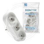 Разветвитель "DОМТОК" 3гн. плоский б/з 250В 2200Вт белый (2655) купить ОПТОМ в Донецке ДНР, ЛНР, Макеевке, Мариуполе, Горловке, Енакиево, Харцызске, Шахтерске, Луганске, Алчевске ЭлектроХозТорг 