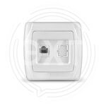 Розетка компьютерная одноместная "UNIVersal" серия "Маргарита",с/у, 1А, RJ45, белая (еврослот) (E232 купить ОПТОМ в Донецке ДНР, ЛНР, Макеевке, Мариуполе, Горловке, Енакиево, Харцызске, Шахтерске, Луганске, Алчевске ЭлектроХозТорг 
