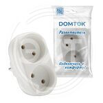 Разветвитель "DОМТОК" 2гн. плоский б/з 250В 2200Вт белый (2651) купить ОПТОМ в Донецке ДНР, ЛНР, Макеевке, Мариуполе, Горловке, Енакиево, Харцызске, Шахтерске, Луганске, Алчевске ЭлектроХозТорг 