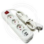 Сетевой фильтр ALFA 3гн. с/з 3м. 2usb (KHA №G25-002) (1/60) купить ОПТОМ в Донецке ДНР, ЛНР, Макеевке, Мариуполе, Горловке, Енакиево, Харцызске, Шахтерске, Луганске, Алчевске ЭлектроХозТорг 