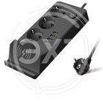 Сетевой фильтр черный 3гн. с/з 2м. 4usb 2type-c 17w с беспроводной зарядкой (KHA №G25-001) (1/60) купить ОПТОМ в Донецке ДНР, ЛНР, Макеевке, Мариуполе, Горловке, Енакиево, Харцызске, Шахтерске, Луганске, Алчевске ЭлектроХозТорг 