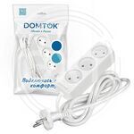 Удлинитель бытовой "DOMTOK" 3 гнезда, ПВС 2*1, 2,2кВт, б/з 10м (2350) (1/25) купить ОПТОМ в Донецке ДНР, ЛНР, Макеевке, Мариуполе, Горловке, Енакиево, Харцызске, Шахтерске, Луганске, Алчевске ЭлектроХозТорг 