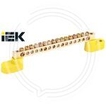 Шина PE земля на двух угловых изоляторах ШНИ-6х9-16-У2-Ж IEK купить ОПТОМ в Донецке ДНР, ЛНР, Макеевке, Мариуполе, Горловке, Енакиево, Харцызске, Шахтерске, Луганске, Алчевске ЭлектроХозТорг 