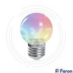 Лампа светодиодная LED 1вт Е27 RGB прозрачный плавная смена цвета шар купить ОПТОМ в Донецке ДНР, ЛНР, Макеевке, Мариуполе, Горловке, Енакиево, Харцызске, Шахтерске, Луганске, Алчевске ЭлектроХозТорг 